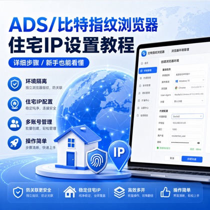ADS比特指纹浏览器住宅IP配置教程